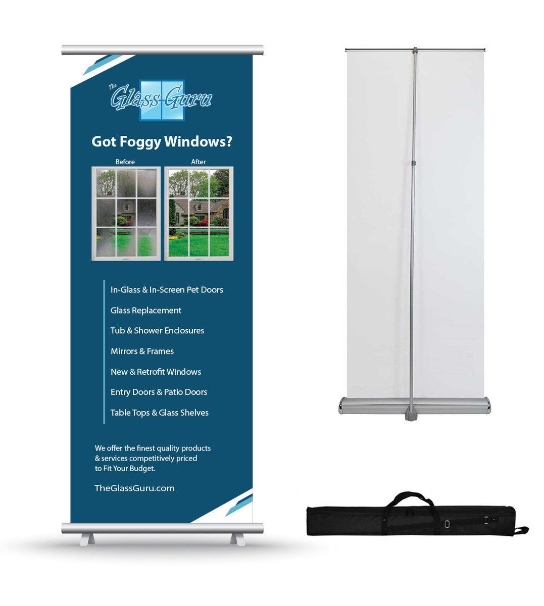 4/C Premium Retractable Banner The Glass Guru Franchise Store