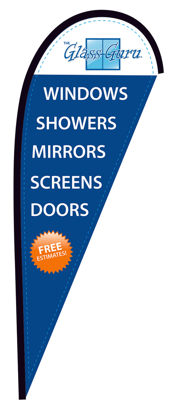 4/C Large Teardrop Sail Sign [11.5'] 1 Qty The Glass Guru Franchise